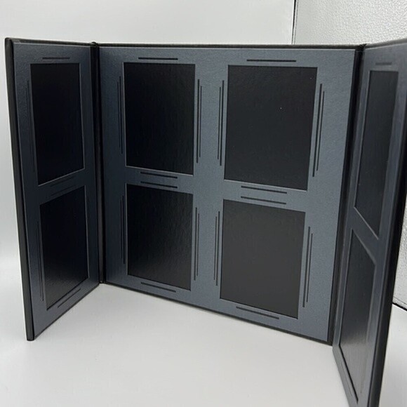 TAP LOOMIS BLACK & PEWTER EMPIRE 8-WAY VERTICAL PHOTO FOLIO DISPLAY new in box - Picture 1 of 10